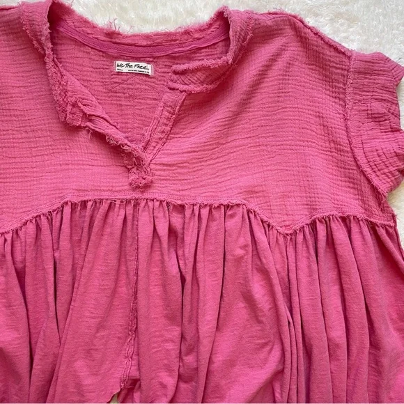 We the Free People sugar rush baby doll pink flowy oversized t shirt blouse - Picture 3 of 6